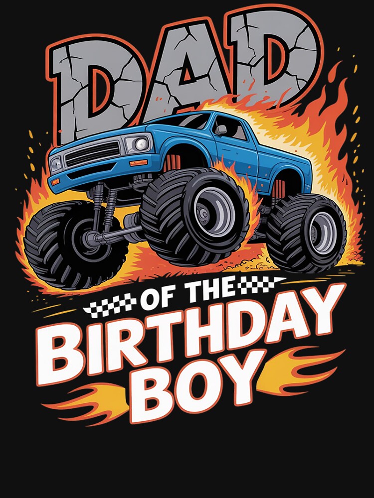 Dad Of The Birthday Boy Monster Truck Family Matching Party by genkihikki
