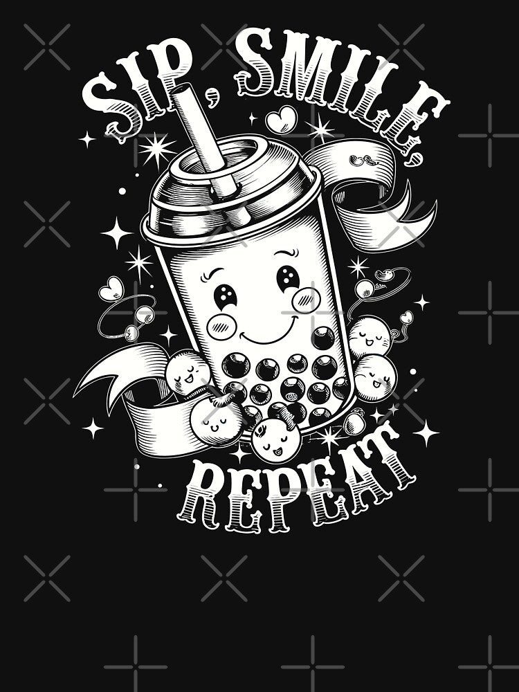 Sip Smile Repeat Boba Bubble Tea Cute by Taans-Creation