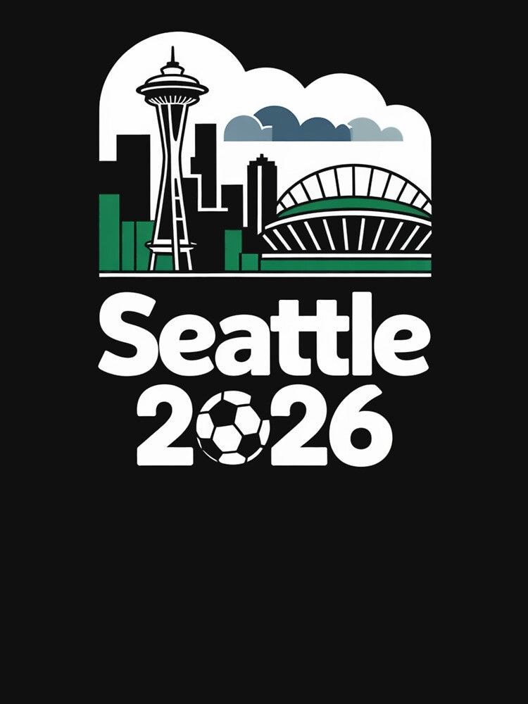 Seattle 2026  Space Needle Stadium Skyline T-Shirt V11 by DarylWelsh2024