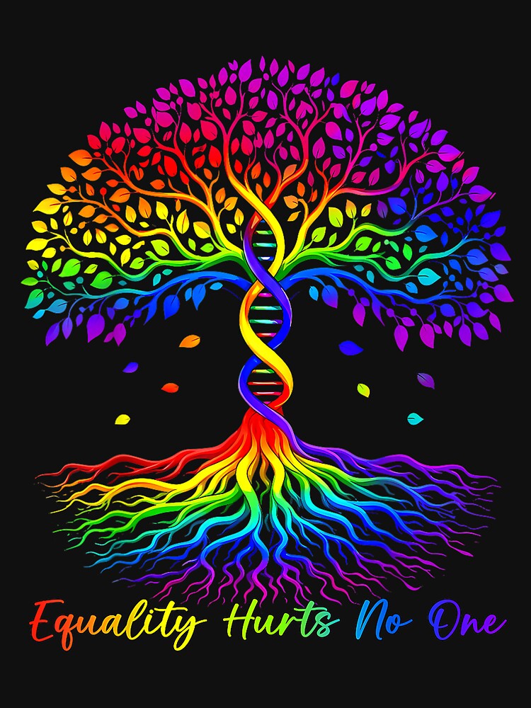 Equality Hurts No One Tree Life Rainbow LGBT Pride Men Women by KristineLi