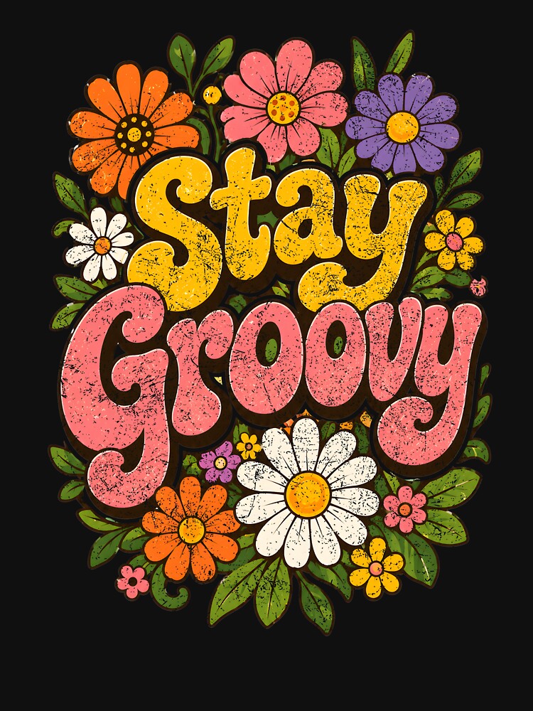 Stay Groovy Vintage 70s Floral Hippie by Mr Lee