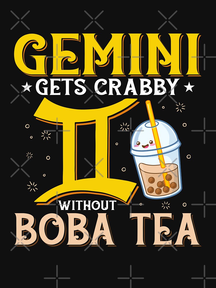 Gemini Gets Crabby Without Boba Tea Funny Bubble Tea by LemoBoy