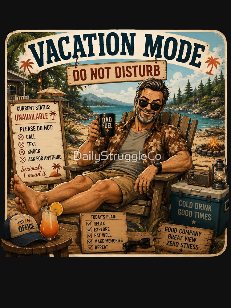 Vacation Mode Do Not Disturb Dad – Funny Dad Summer Design by DailyStruggleCo