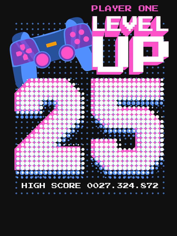 Player One Level Up 25 by patternprint1