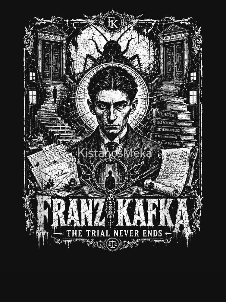 Franz Kafka The Trial Never Ends Dark Gothic Literary Portrait Art by KistanosMeka