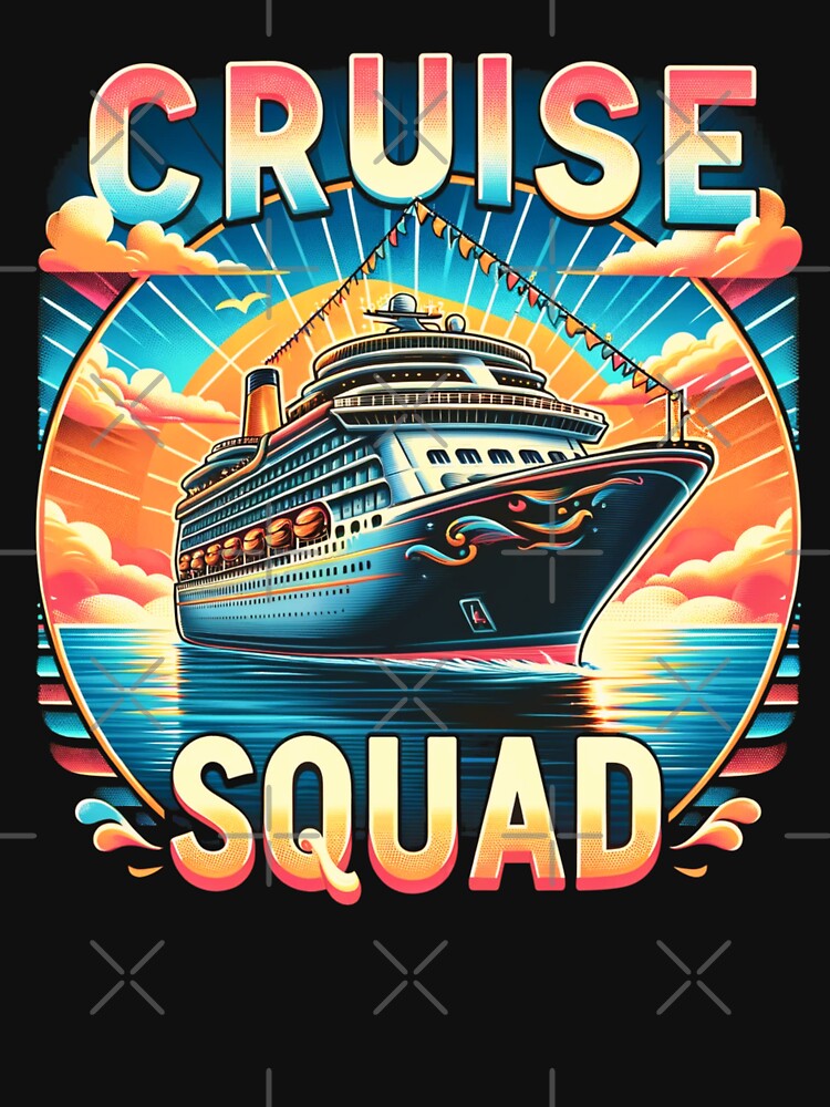 Cruise Squad Ship Vacation Trip Retro Sunset by WildPalette-Art