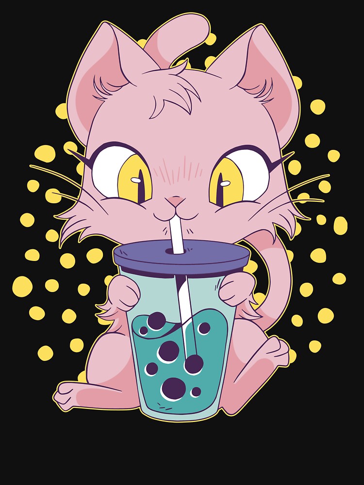 Kawaii Boba Cat by DarylWelsh2024