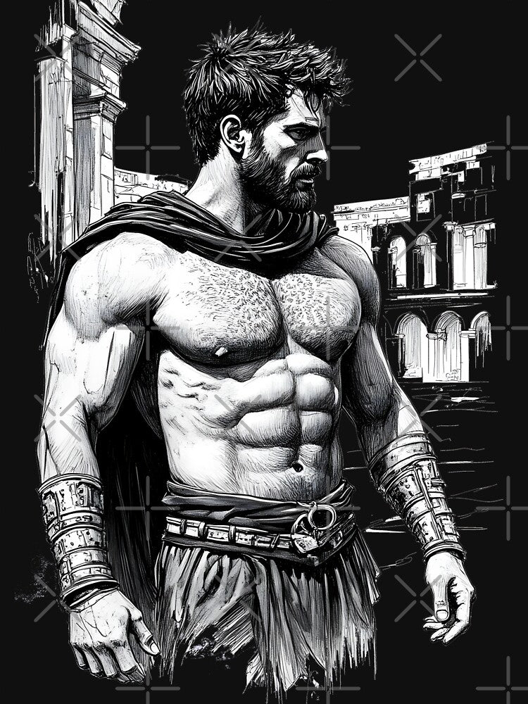 The Gladiator - B&W Image by Museum Of Non-Existing Art