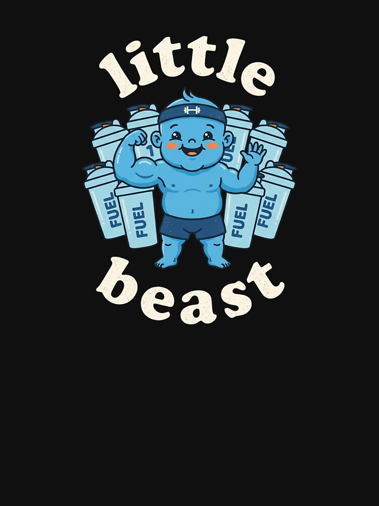 Retro Flat Baby Bodybuilder Little Beast by DuckOddity