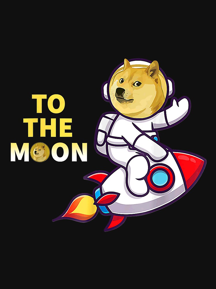 Dogecoin to the Moon, Cool Doge Coin Crypto Currency by WeissLiberty