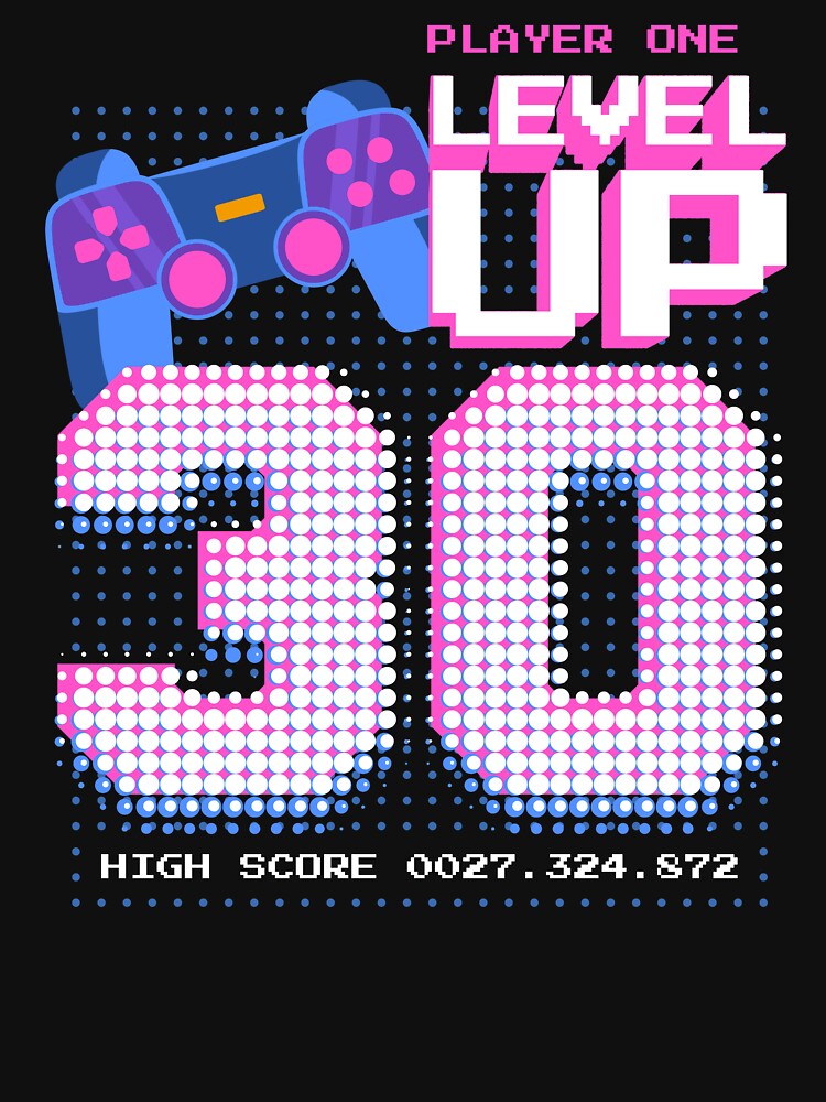 Player One Level Up 30 by patternprint1