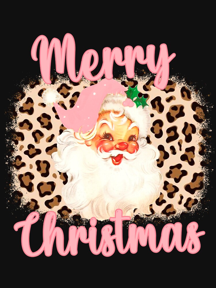 Pink Santa Claus Merry Christmas Leopard by Mikhailaw