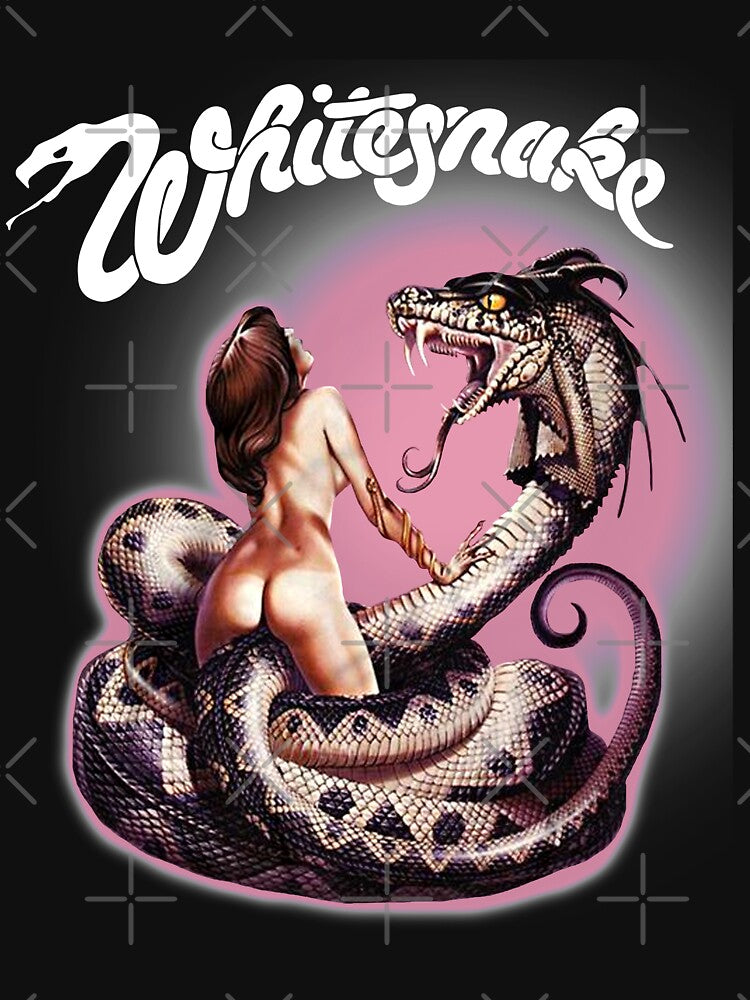 Girl and snake whitesnake art band gift for fans by Hmtart