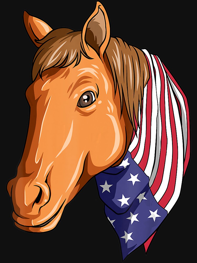 Patriotic Horse American 4th of July Horse America Flag by EmilyPippin
