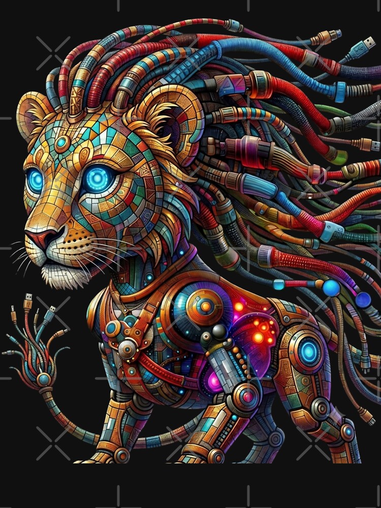 Mecha Mosaic Lion Art by unboxedbyJuls