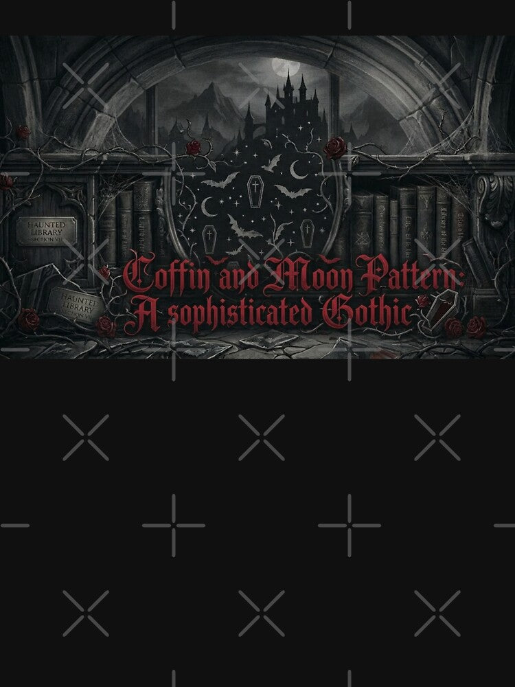 Haunted Library Coffin and Moon Gothic Pattern by LIVE_FREE
