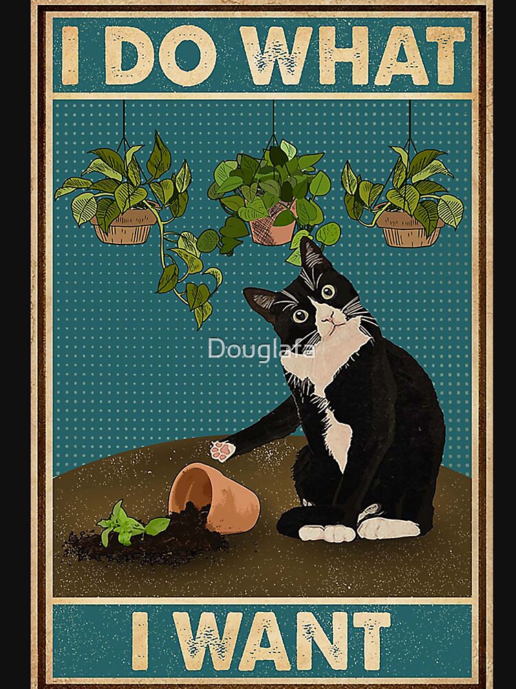 Tuxedo Cat Gardening Funny Quotes by Douglafa