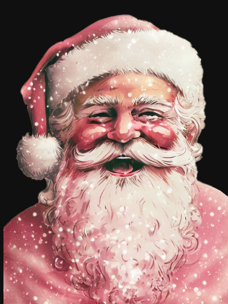 07 Retro Vintage Pink Santa Claus by printiesart