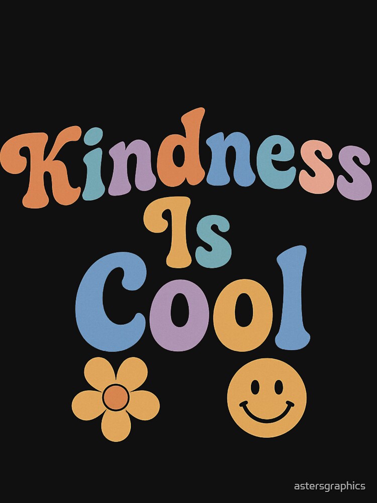 Kindness Is Cool – Retro Positive Quote Pastel Typography Design by astersgraphics