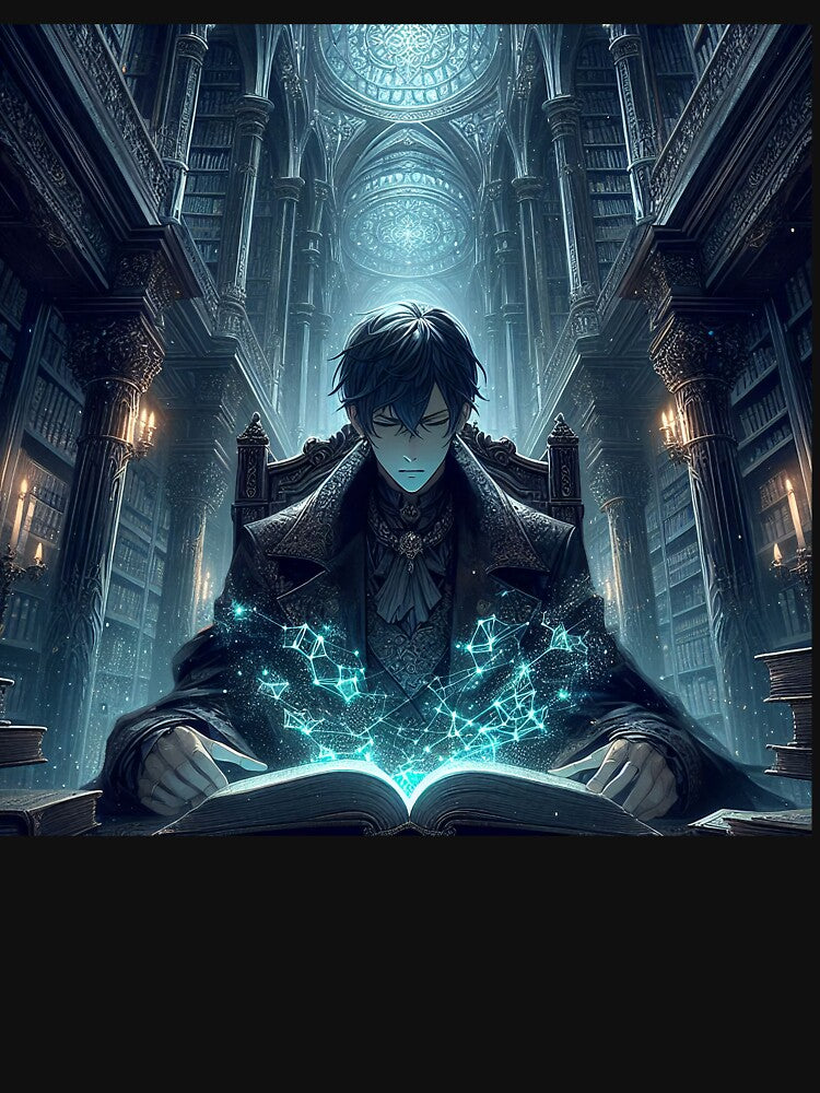 Lord of the Infinite Archive: Anime Mage Unlocking Celestial Secrets in a Gothic Library by MouradStudio