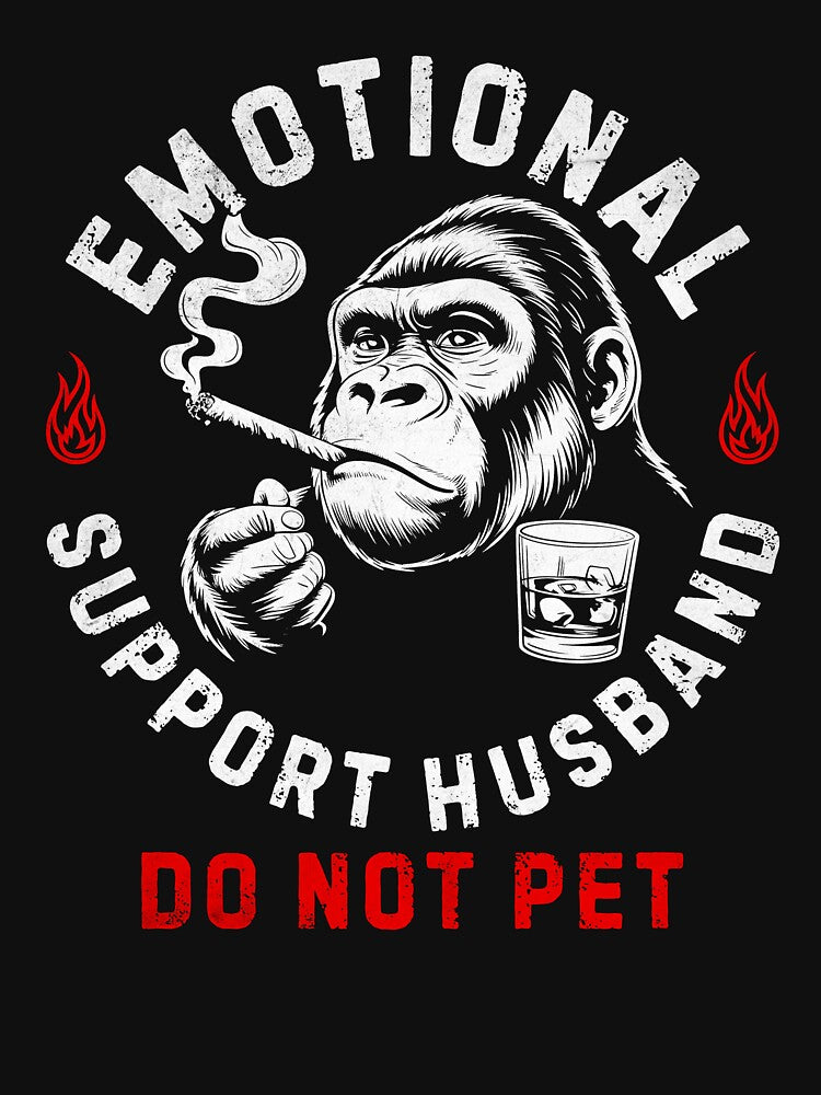 Emotional Support Husband Do Not Pet Monkey Meme by nosu-art-pod
