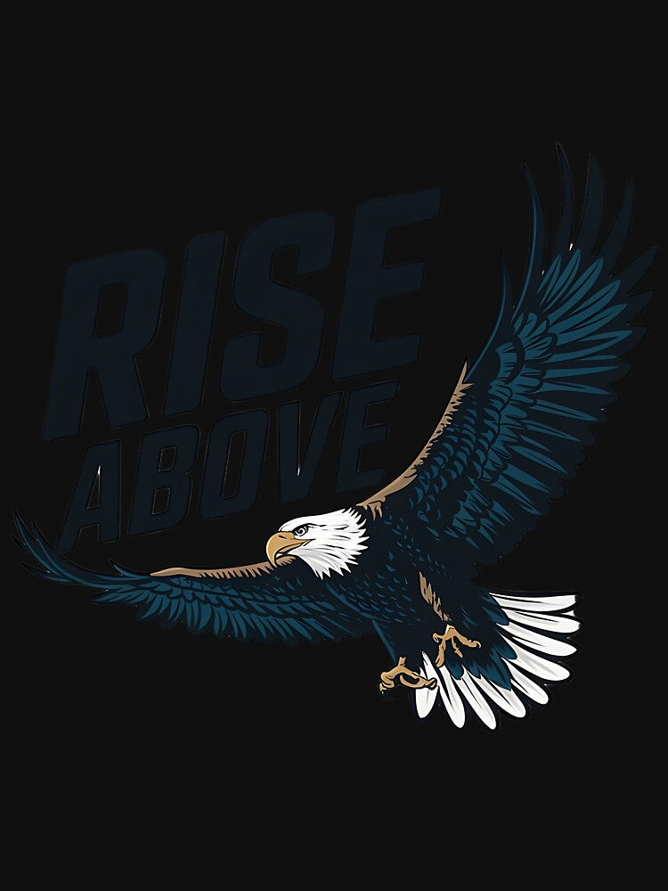Rise Above T-Shirt – Soaring Eagle Design  Inspirational Apparel for 2024 by T010