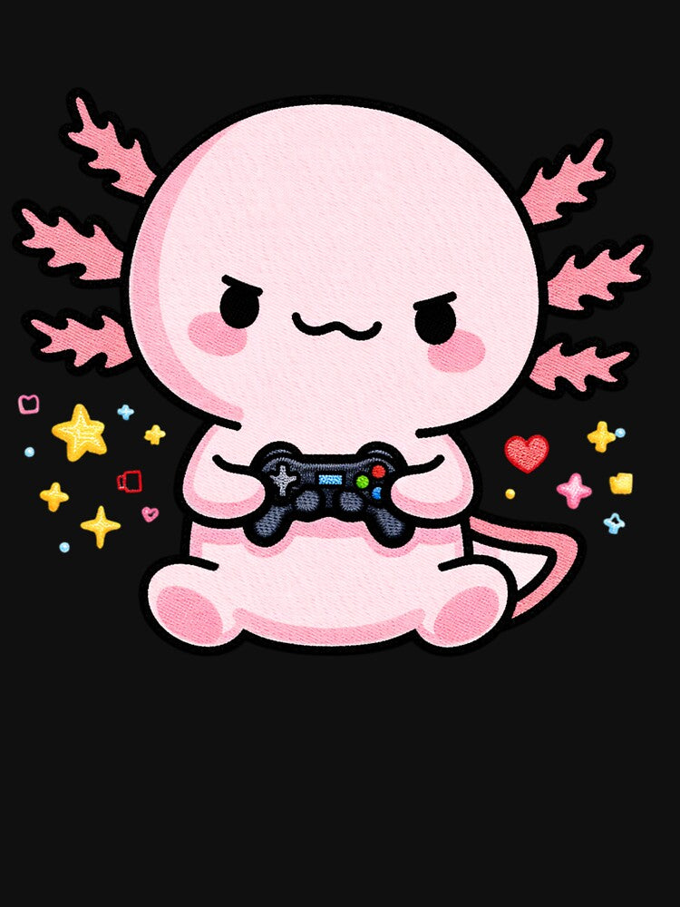 Gamer Axolotl – Cute Kawaii Gaming Axolotl with Controller by ColorSplash123