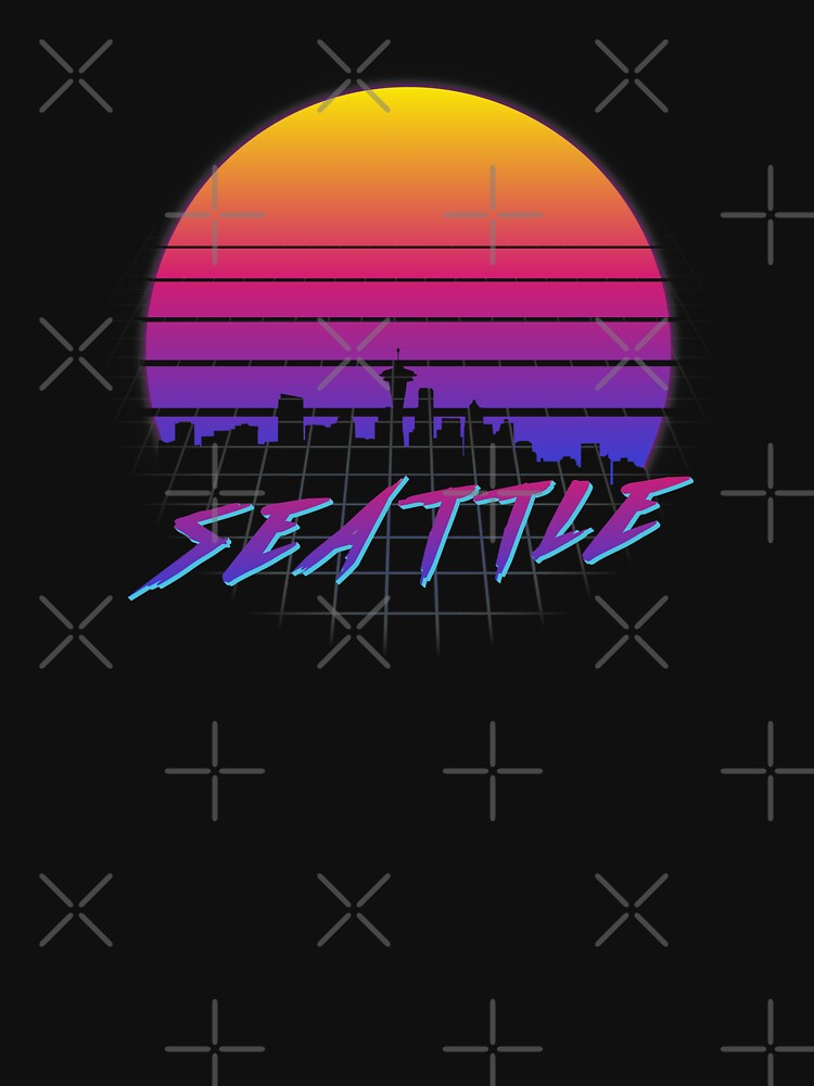 Synthwave Seattle Sunrise - Grid by BoredGames