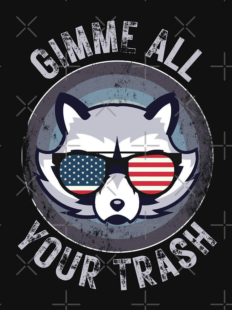 Cool Funny Vintage Retro Sunset Racoon - Gimme All your Trash by laiwole