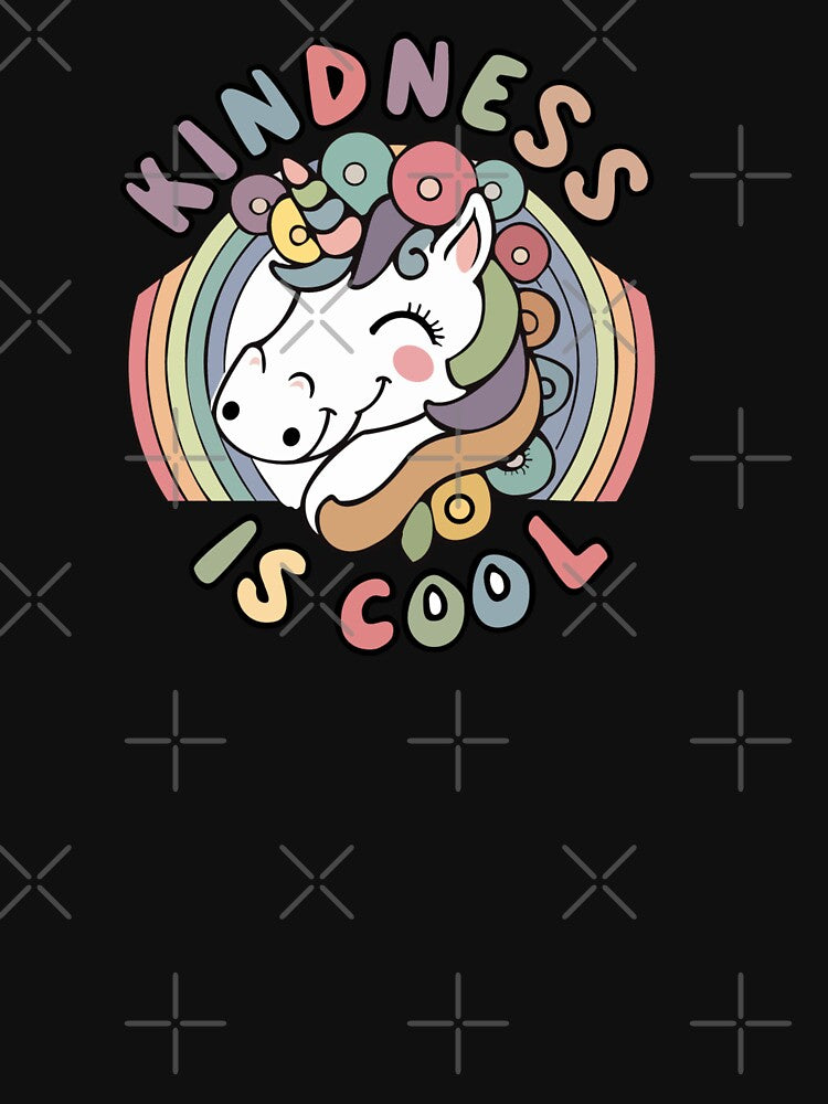 Kindness is Cool Funny Unicorn Lover Typography Quote by thedazzlingmonk