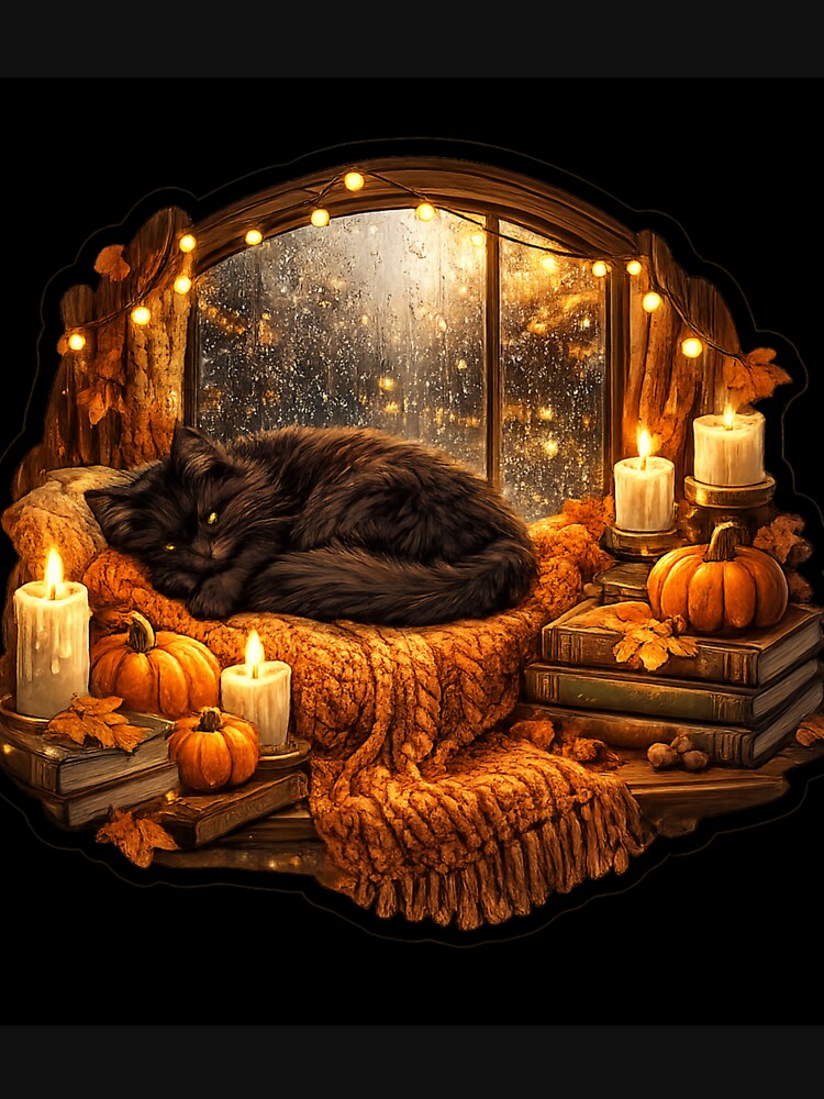 Cute Black Cat Reading Nook by VeltrixaDesigns
