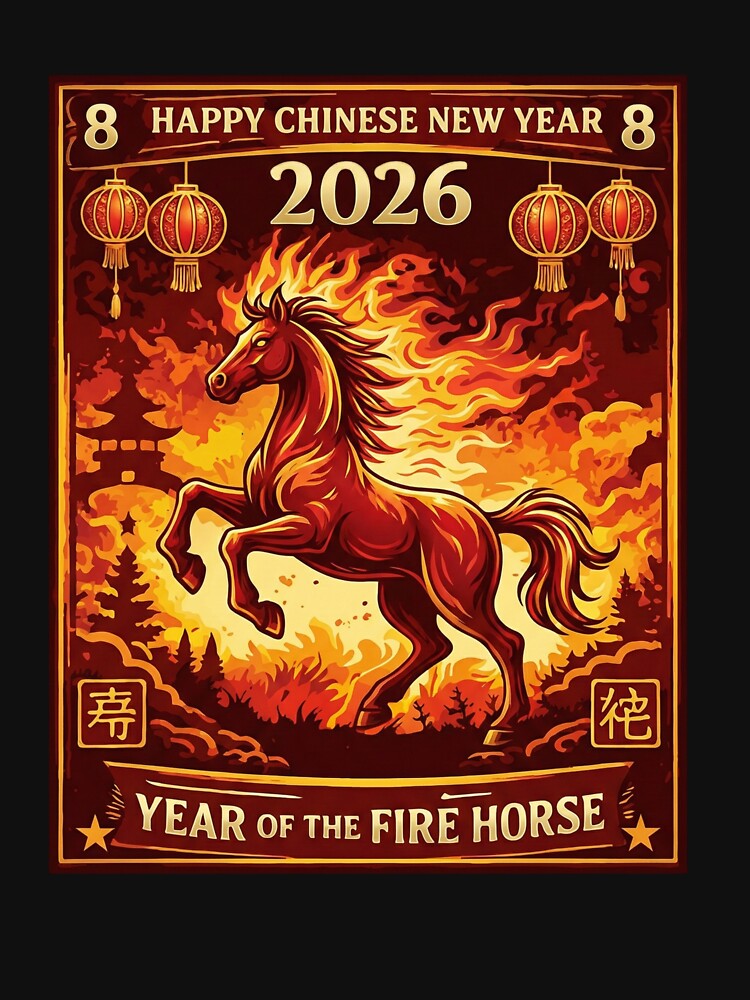 Happy Chinese New Year 2026: Year of the Fire Horse by Artify Works