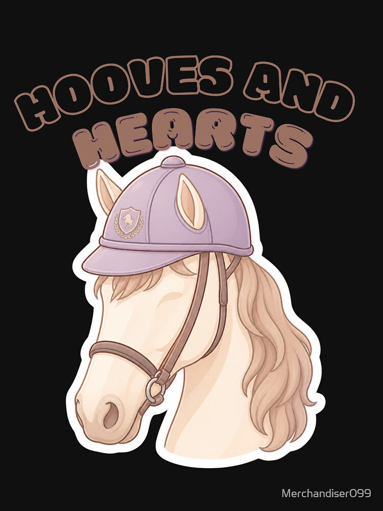 Hooves and Hearts Cute Horse Design by Merchandiser099