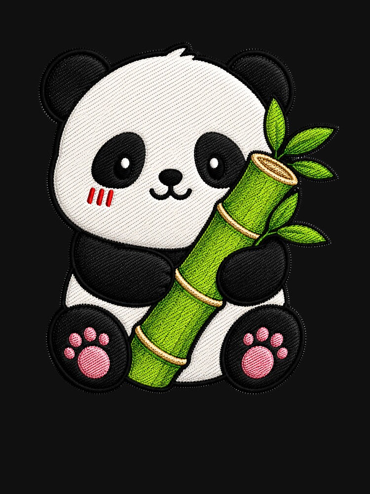 Happy Panda Holding Bamboo by ColorSplash123