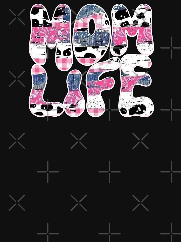 Cute Mom Life Retro Style In Pink And Blue Lettering by handsoftime2020