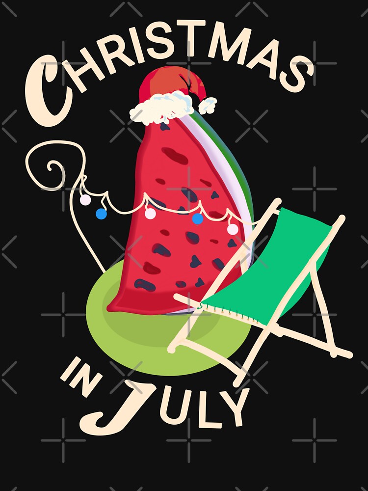 Christmas in July Watermelon Santa - Summer Christmas Irony by vibeno1