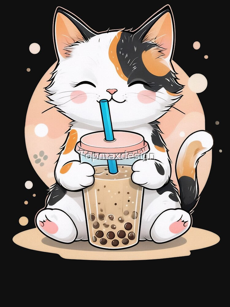 Cat Boba Tea Bubble Tea Anime Kawaii Neko by Topmaxdesign