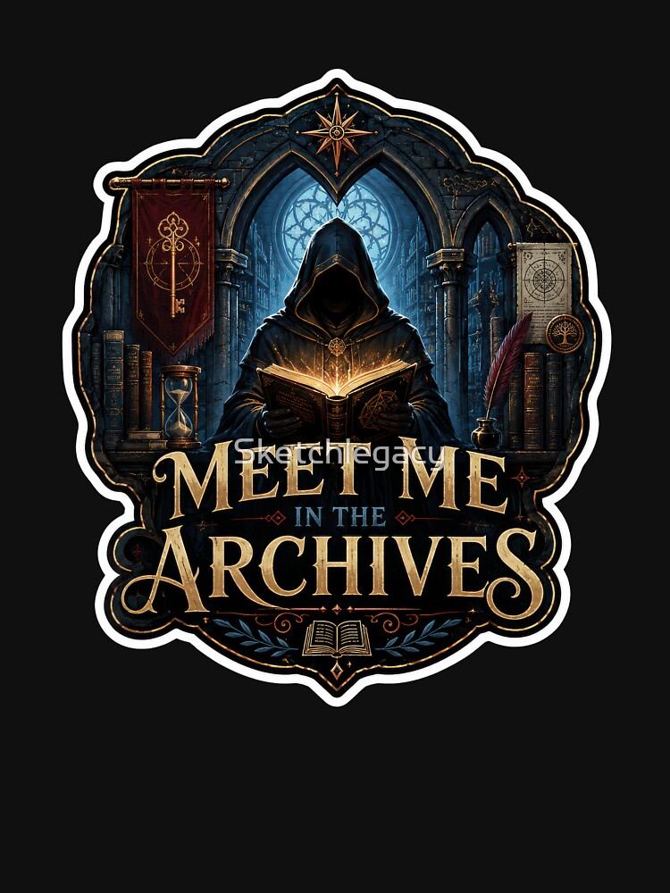 Meet Me in the Archives Dark Academia Sticker by Sketchlegacy