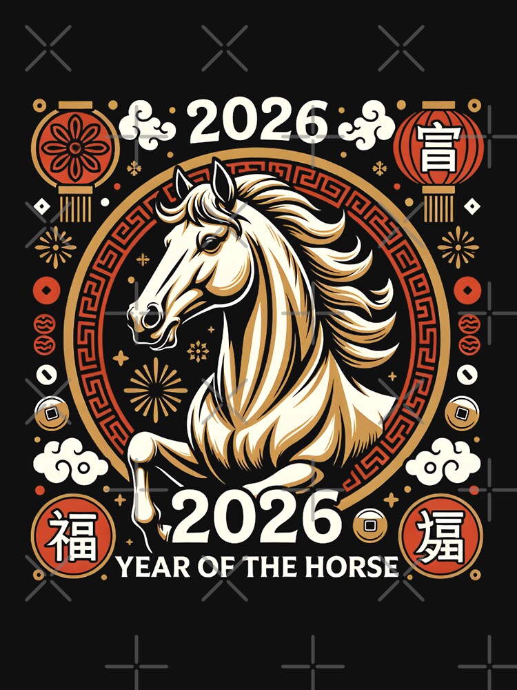 Modern Lunar New Year 2026 Horse Graphic by GrumpySableye