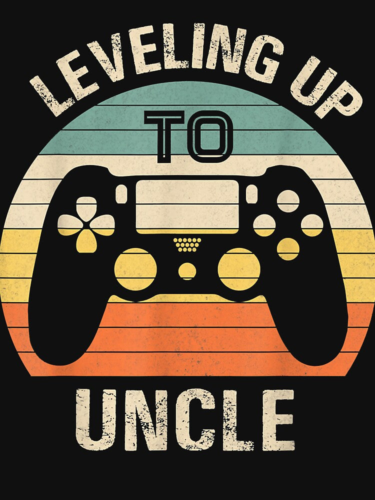 Leveling up to uncle 2021 funny video gamer vintage men by SeppeGoffin