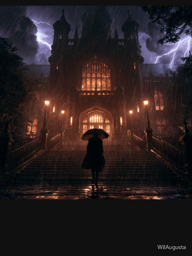 Cozy library walking in the rain by WilAugusta