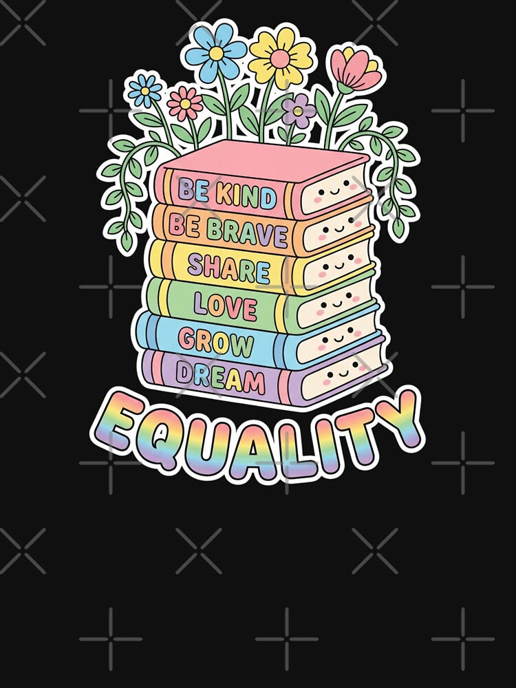 Be Kind Be Brave Equality Kawaii Pastel Rainbow Books by chattsuede