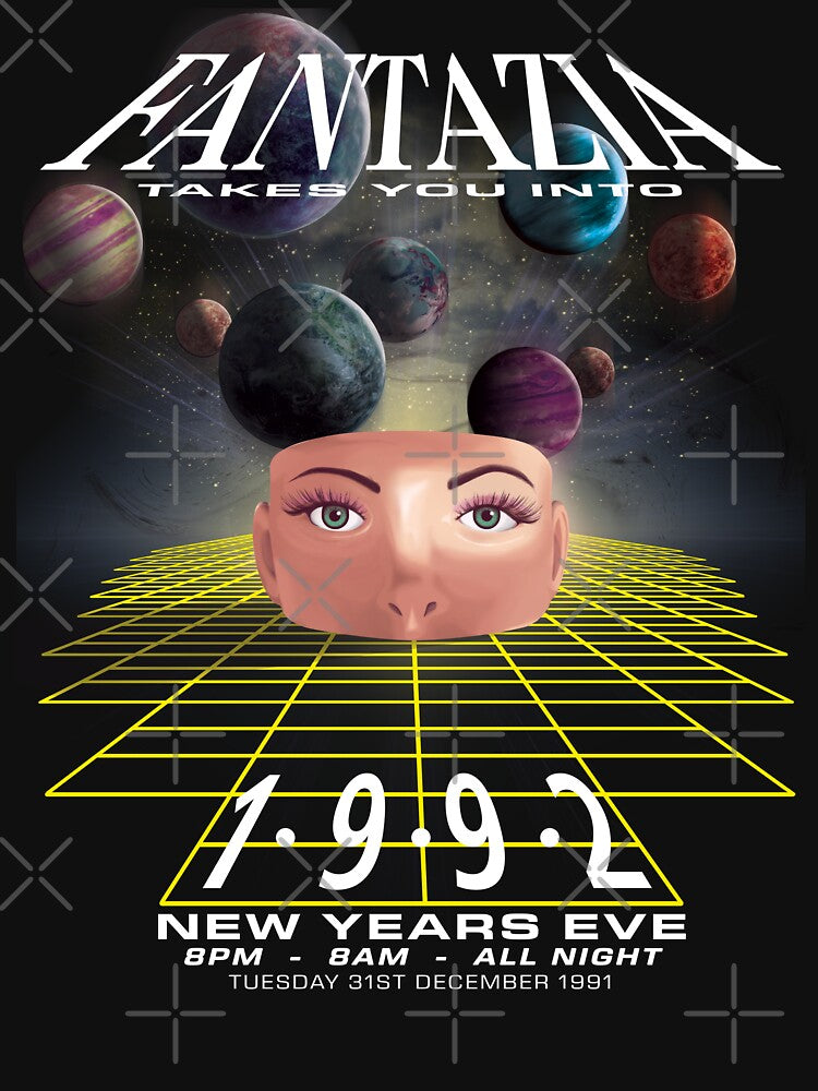 Fantazia New Years Eve 91 Remastered T-Shirt by Wasted-Clothing