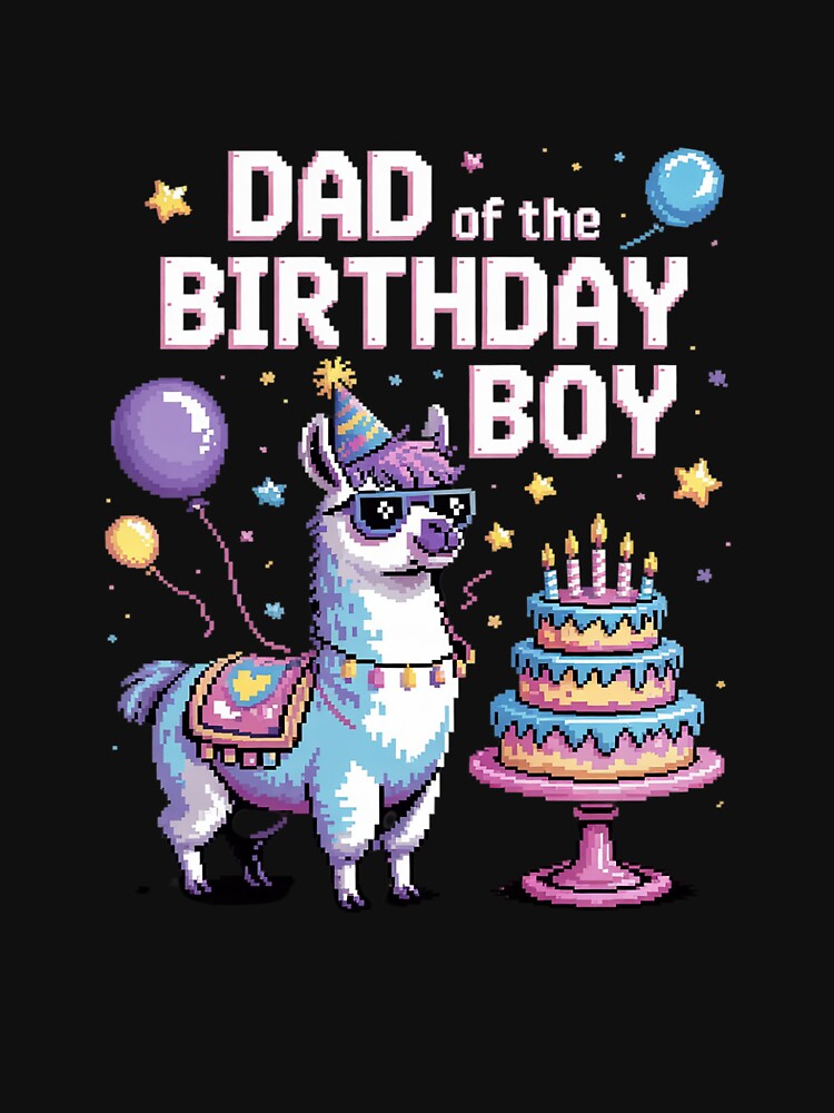 Dad Of The Birthday Boy Llama Pinata Family Matching Party by DigitaldeligArt