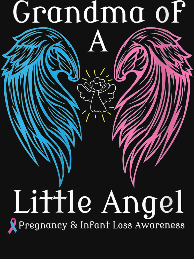 Womens Grandma Of A Little Angel Pregnancy And Infant Loss Tee V-Neck by ErnestoStudio