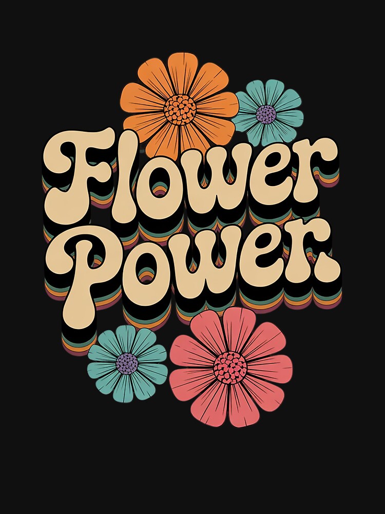 Flower Power 60s 70s Hippie Groovy Positive Vibes by RuthGAArt