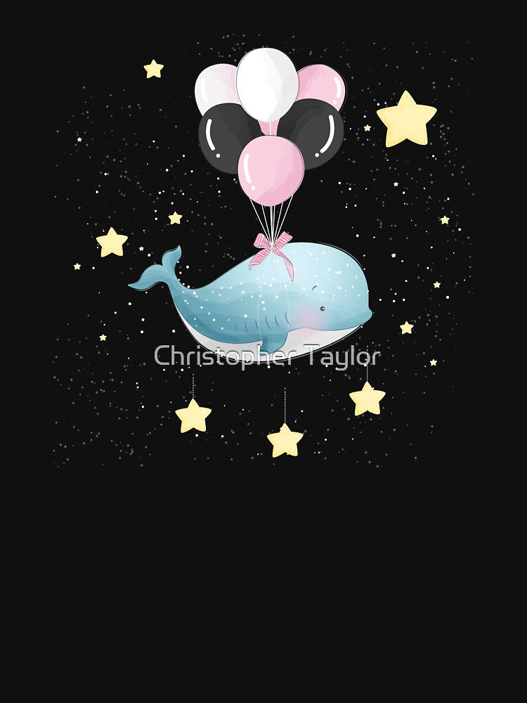 Cute Whale Floating In Space by Christopher Taylor