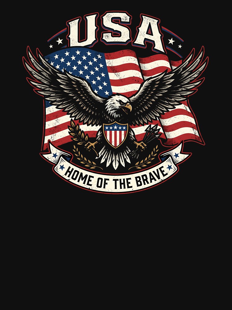 USA Home of the Brave Patriotic Eagle Flag by Off-Road-Zone