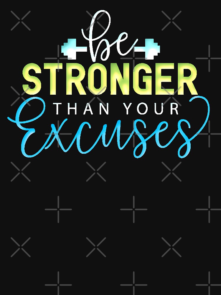 Stronger Than Your Excuses Gradient Typography Gym Motivational by AstronautMerch