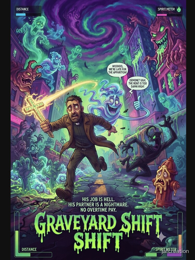 Graveyard Shift, Spooky 2D Art by jafcreation